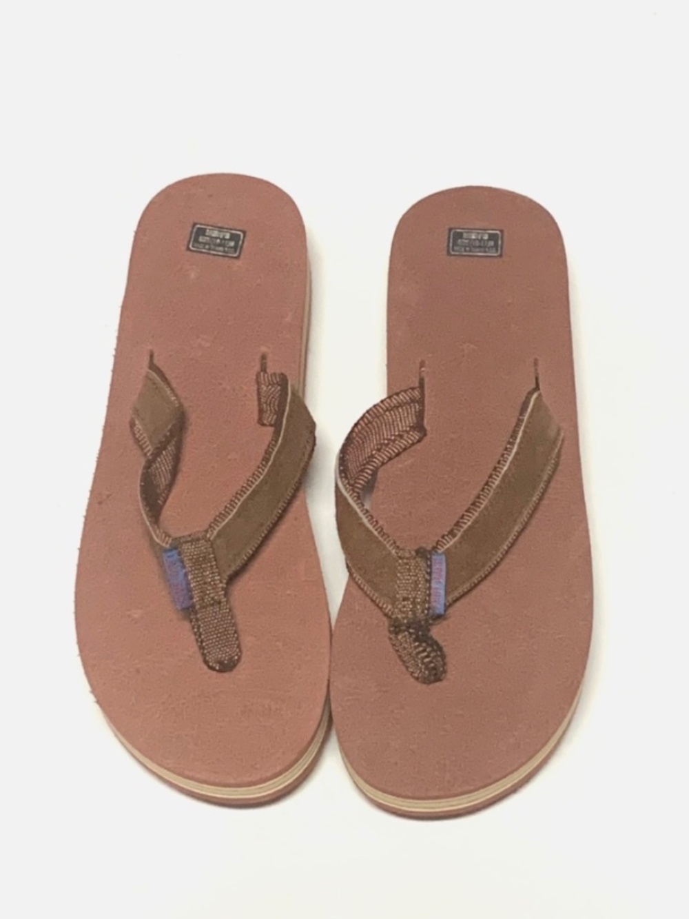 Laid Back Brown Mens Golf Cleats Thong Woven Straps Spikes Metal SZ 10-11M